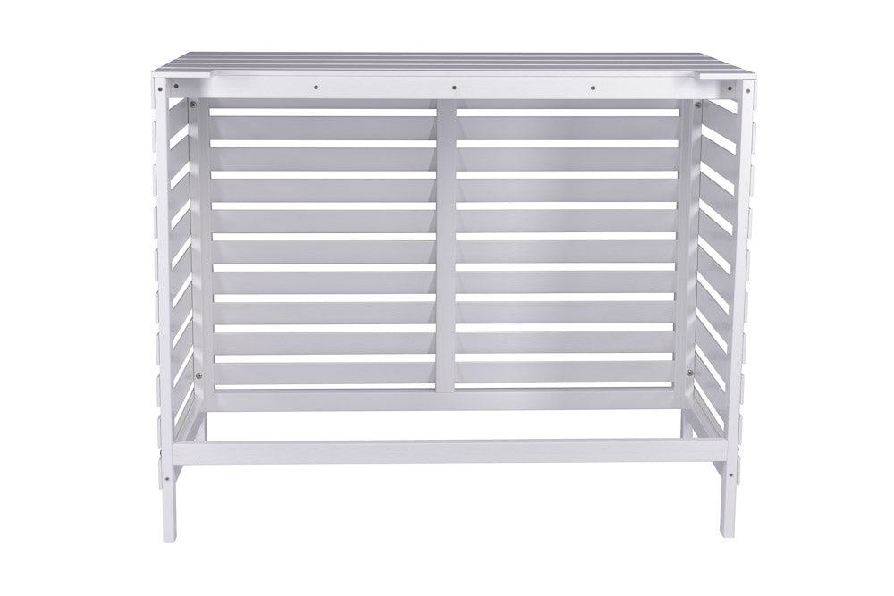 Kunststof Airco Omkasting Cover – Buitenunit Omkasting "Houtlook" WIT RAL 9010 85x105x54