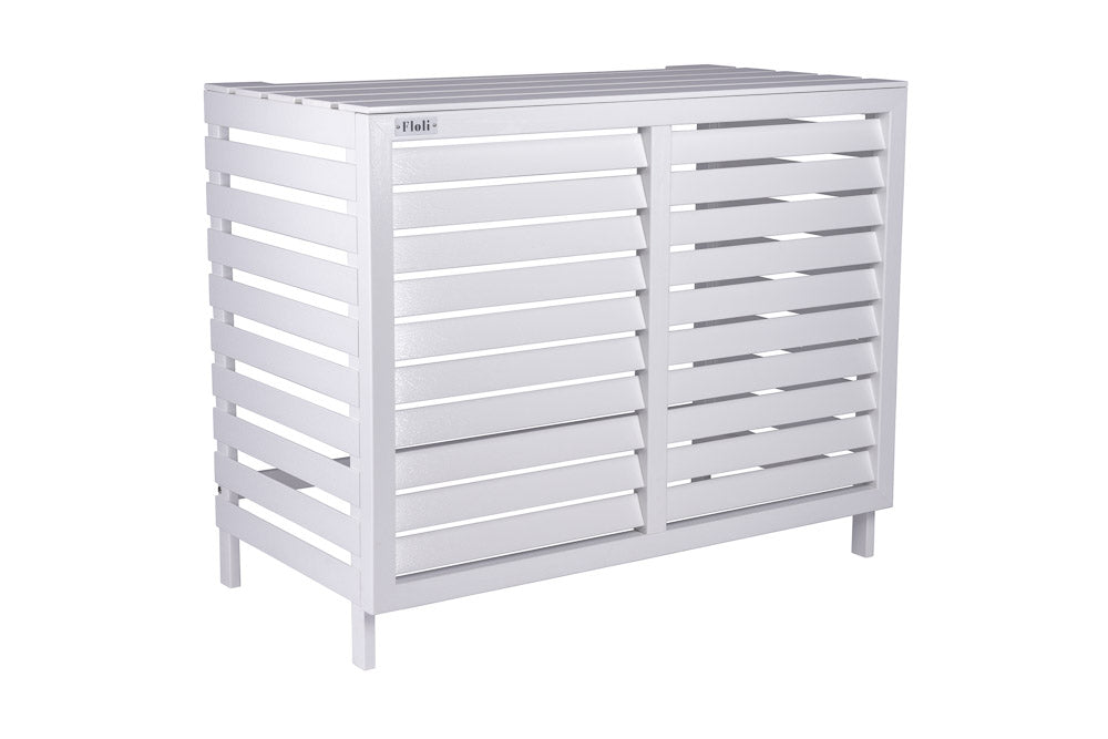 Kunststof Airco Omkasting Cover – Buitenunit Omkasting "Houtlook" WIT RAL 9010 85x105x54