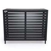 Kunststof Airco Omkasting Cover – Buitenunit Omkasting "Houtlook" Zwart RAL 9005 85x105x54