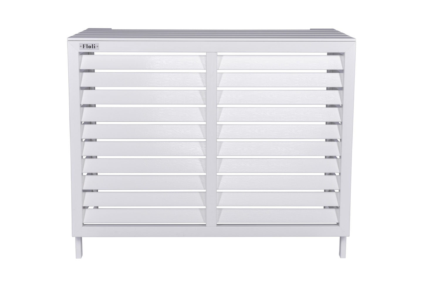 Kunststof Airco Omkasting Cover – Buitenunit Omkasting "Houtlook" WIT RAL 9010 85x105x54