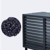 Kunststof Airco Omkasting Cover – Buitenunit Omkasting "Houtlook" Zwart RAL 9005 85x105x54